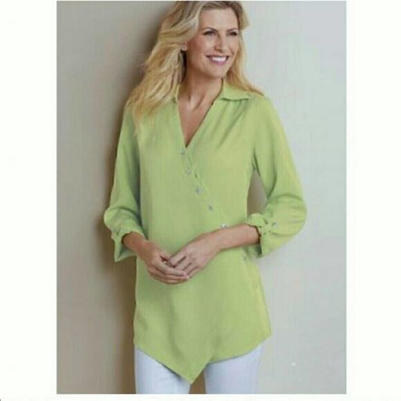 Soft Surroundings Tops - NEW SOFT SURROUNDINGS WASHED TENCEL TUNIC TOP M